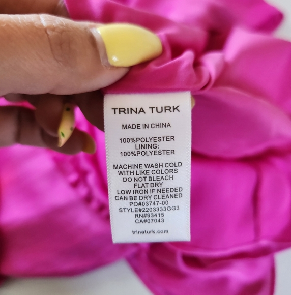 TRINA TURK Havsa Mini Tiered Dress Hot Pink Salamander New NWT Size Small Summer - Picture 11 of 12